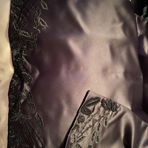 Jovani Black Satin Strapless Beaded Gown Formal Prom Size 10 - Picture 7 of 8